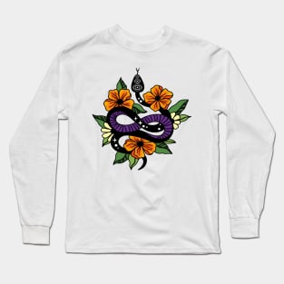 Floral mystic snake, orange Long Sleeve T-Shirt